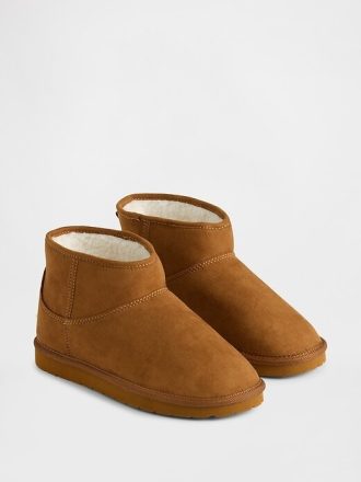 Bottes en daim vegan doublées de sherpa pour enfants Bottes en daim vegan doublées de sherpa pour enfants