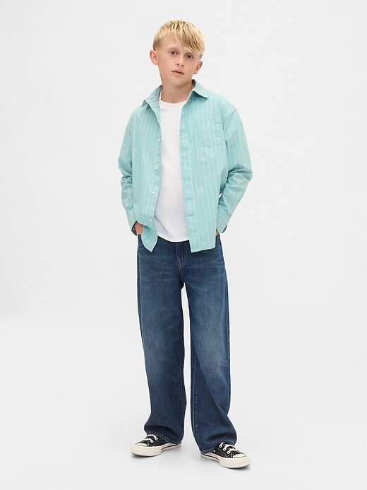Chemise décontractée en popeline de coton biologique pour enfants Chemise décontractée en popeline de coton biologique pour enfants