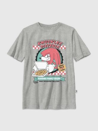 T-shirt graphique Sonic The Hedgehog Knuckles Pizza pour enfants T-shirt graphique Sonic The Hedgehog Knuckles Pizza pour enfants